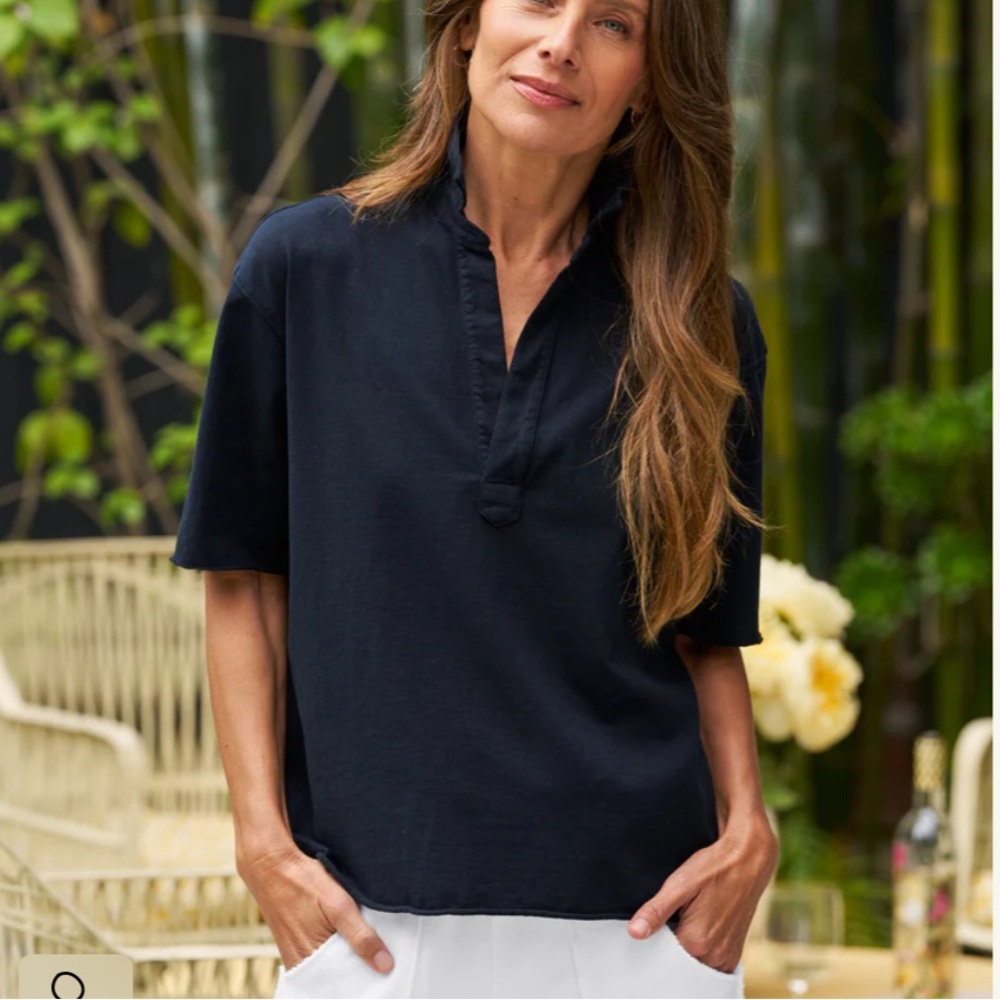 Frank & Eileen Patty Short Sleeve Polo in Navy